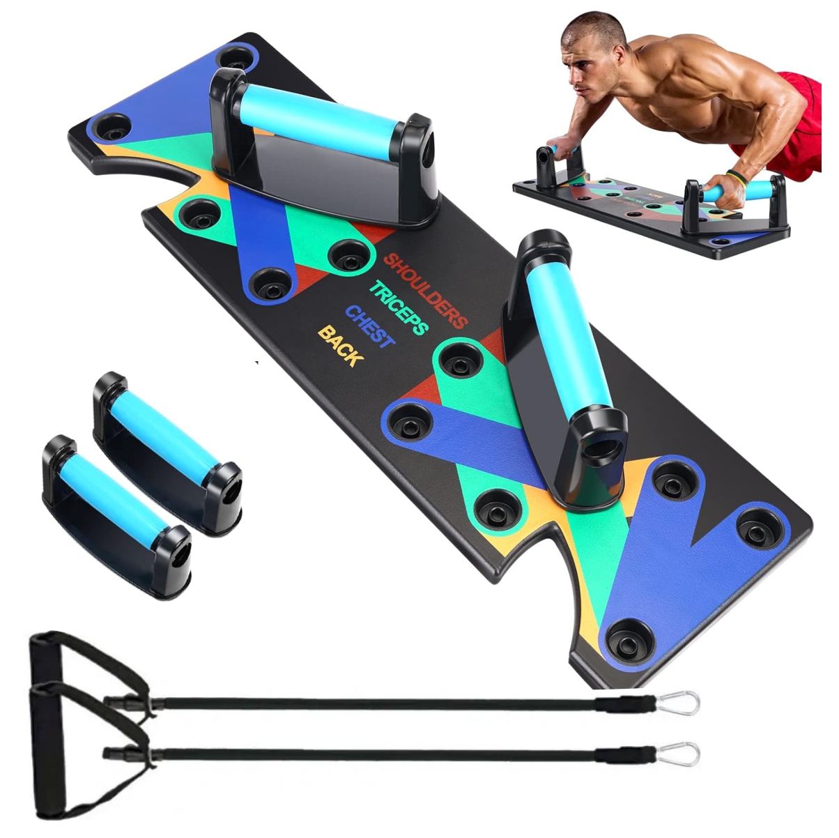 Tabla Push Up Con Bandas Multifuncion